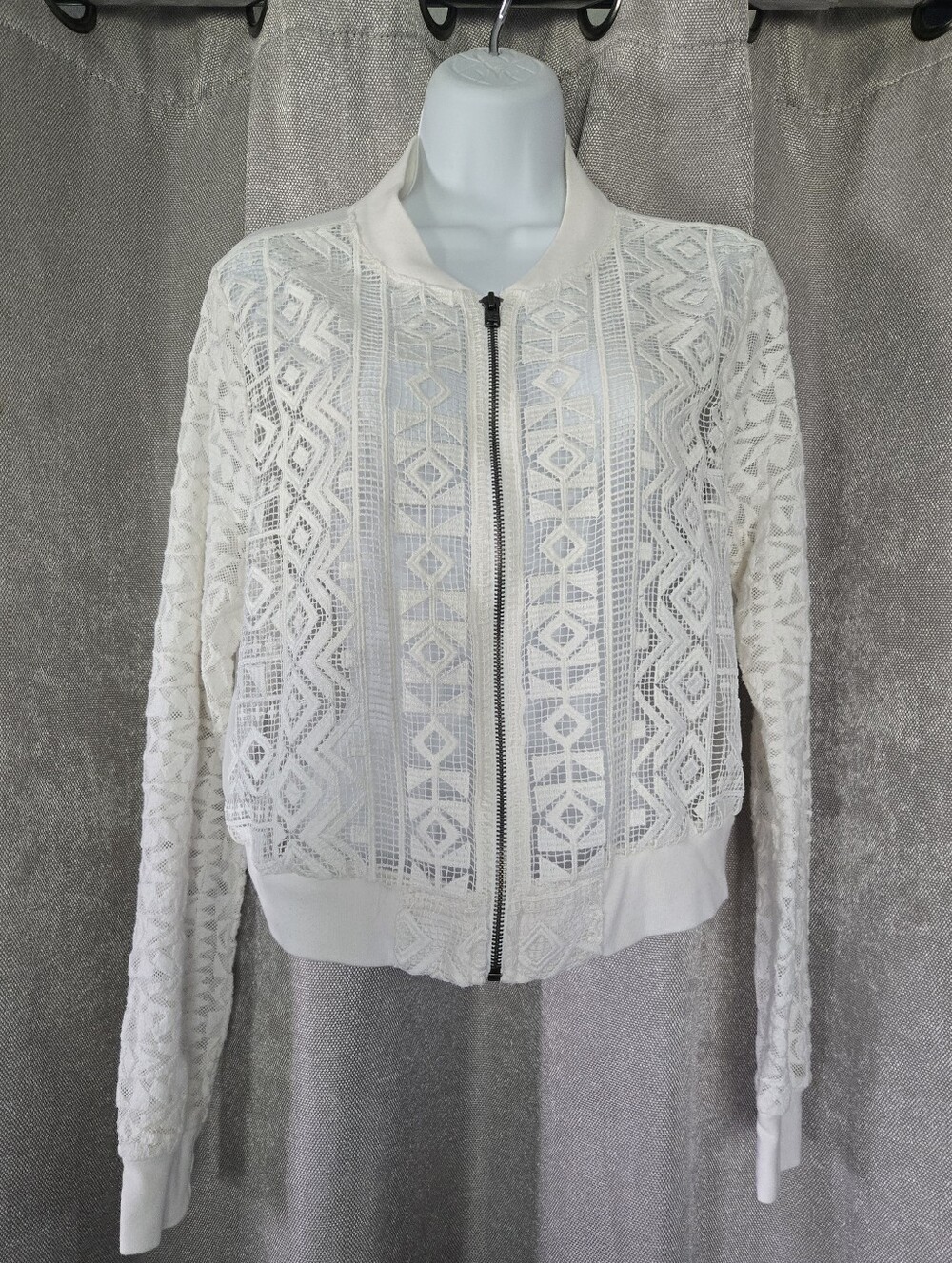 ⭐️Hollister White Lace Bomber Jacket⭐️